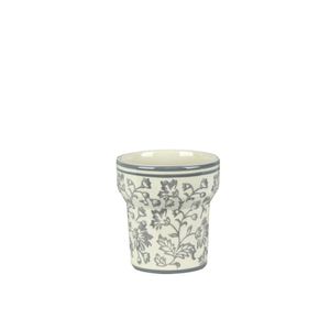 Cachepot Ceramica Branco/Cinza 19.5X19.5X20.5 Cm Hasiera