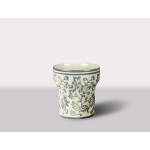 Cachepot Ceramica Branco/Cinza 19.5X19.5X20.5 Cm Hasiera