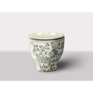 Cachepot Ceramica Branco/Cinza 17X17X17 Cm Hasiera