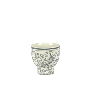 Cachepot Ceramica Branco/Cinza 20X20X20 Cm Hasiera