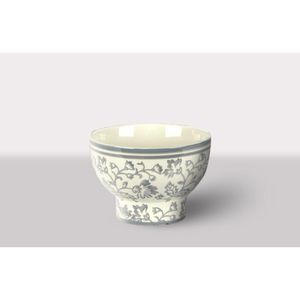 Cachepot Ceramica Branco/Cinza 20X20X14 Cm Hasiera