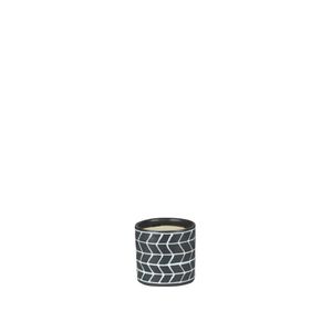 Cachepot Ceramica Branco/Preto 17X17X14.5 Cm Hasiera