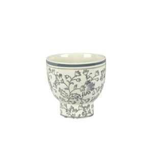 Cachepot Ceramica Branco/Cinza 17X17X17 Cm Hasiera