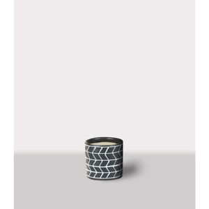 Cachepot Ceramica Branco/Preto 17X17X14.5 Cm Hasiera