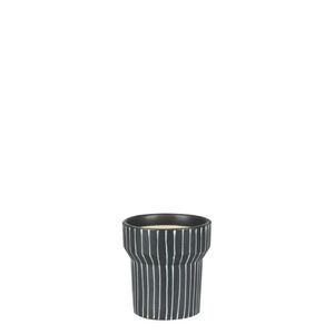 Cachepot Ceramica Branco/Preto 16X16X17 Cm Hasiera