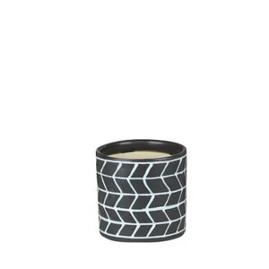 Cachepot Ceramica Branco/Preto 10.5X10.5X10 Cm Hasiera