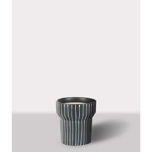 Cachepot Ceramica Branco/Preto 16X16X17 Cm Hasiera