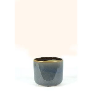 Cachepot Ceramica Azul 15.5X15.5X13 Cm Hasiera
