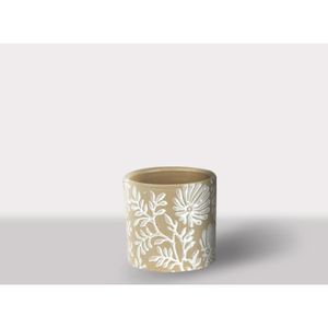Cachepot Ceramica Branco/Marrom 10.5X10.5X10 Cm Hasiera