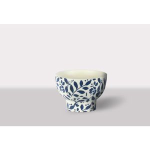 Cachepot Ceramica Branco/Azul 23X23X15 Cm Hasiera