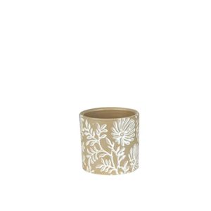 Cachepot Ceramica Branco/Marrom 10.5X10.5X10 Cm Hasiera