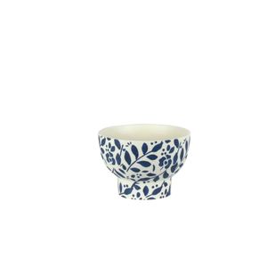 Cachepot Ceramica Branco/Azul 23X23X15 Cm Hasiera