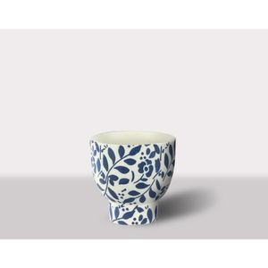 Cachepot Ceramica Branco/Azul 20X20X20 Cm Hasiera