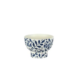 Cachepot Ceramica Branco/Azul 20X20X14 Cm Hasiera