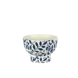 Cachepot Ceramica Branco/Azul 16.5X16.5X12 Cm Hasiera
