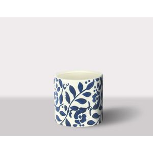 Cachepot Ceramica Branco/Azul 10.5X10.5X10 Cm Hasiera