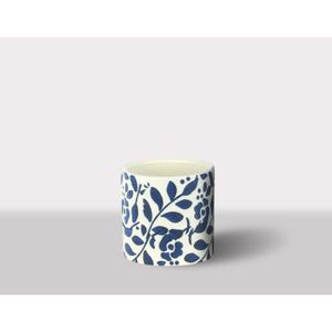Cachepot Ceramica Branco/Azul 17X17X14.5 Cm Hasiera