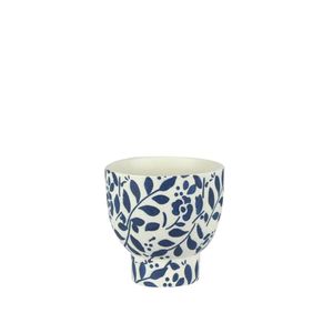 Cachepot Ceramica Branco/Azul 17X17X17 Cm Hasiera
