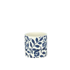 Cachepot Ceramica Branco/Azul 10.5X10.5X10 Cm Hasiera