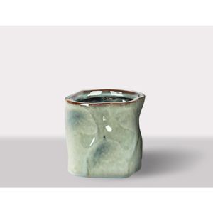 Cachepot Ceramica Verde 15.5X15.5X15.5 Cm Hasiera