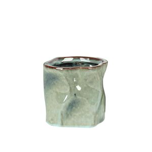 Cachepot Ceramica Verde 14.5X14.5X13.5 Cm Hasiera