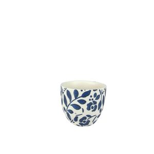 Cachepot Ceramica Branco/Azul 10X10X9.5 Cm Hasiera
