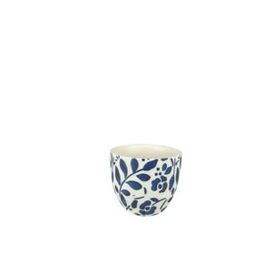 Cachepot Ceramica Branco/Azul 14.5X14.5X14 Cm Hasiera
