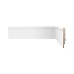 Rodapé em Poliestireno Fit Frisado Branco 70x9mm 2.40 Metros Biancogres