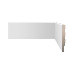 Rodapé em Poliestireno Fit Liso Branco 100x9mm 2.40 Metros Biancogres