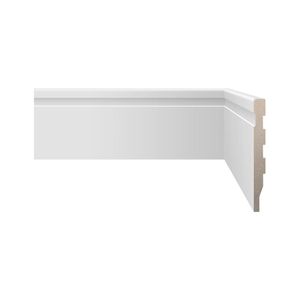 Rodap?? em Poliestireno Fit Frisado Branco 100x9mm 2.40 Metros Biancogres