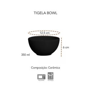 Bowl Slim Absoluto 350 Ml Preto 12,5Cm - Alleanza