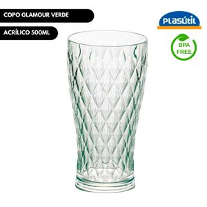Copo Glamour Verde B1 500Ml - 14202 - Plasútil