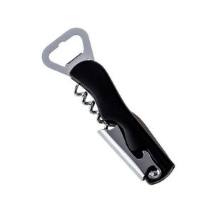 Abridor De Garrafas E Saca Rolha Veneza Preto Inox - Brinox