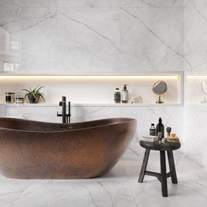 Porcelanato Marmorizado Acetinado Retificado Cristallo Quartz Satin Tipo A 90X90CM - CC0257S1 Biancogres