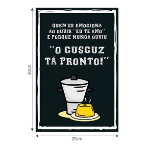 Placa Decorativa Cordel Cuscuz Pronto 20X30Cm Arte Própria