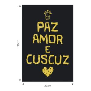 Placa Decorativa Cordel Amor E Cuscuz 20X30Cm Arte Própria