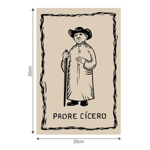 Placa Decorativa Cordel Padre Cícero 20X30Cm Arte Própria