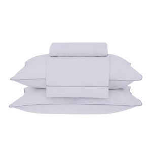 Jogo Cama S.King Basic Percalle Cinza 020 180 Fios Buddemeyer