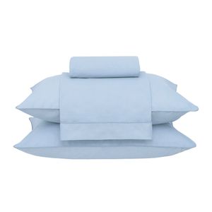 Jogo Cama Queen Basic Percalle Azul 023 180 Fios Buddemeyer
