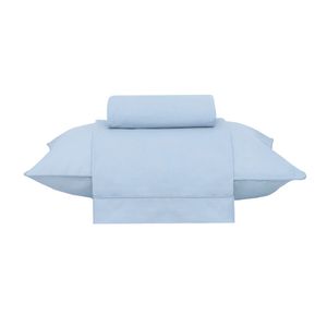 Jogo Cama Solteiro Basic Percalle Azul 023 180 Fios Buddemeyer