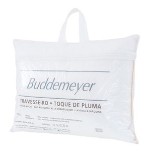 Travesseiro 50x90cm Toque de Pluma Algodão Branco Buddemeyer