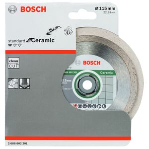 Disco de Corte Diamantado Liso para Cerâmica Standard 115x22,23x1,6x7MM - 2608602201 - Bosch