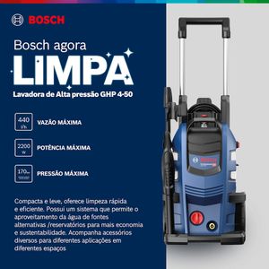 Lavadora de Alta Pressão com Carrinho GHP 4-50 Azul  2200W 2500 Psi 220V - 0600910FE0 - Bosch