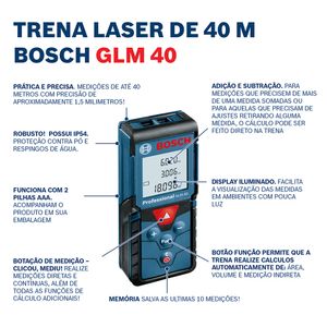 Trena Laser com Bolsa Protetora GLM 40 40M - 601072900 - Bosch
