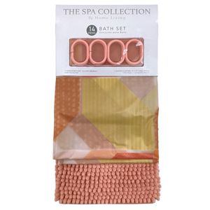 Kit Cortina Para Banheiro 14 Peças 736-1441533 Hasiera