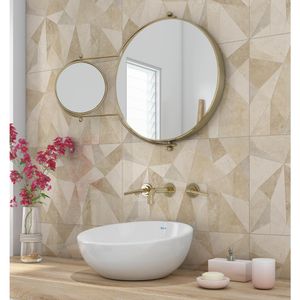 Revestimento Cerâmico 3D Pedra Bege Brilhante Retificado Bali Tipo A 36X58CM - 54801 - Arielle