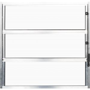 Janela Basculante 60X40 3 Folhas Alumínio Natural Vidro Canelado Home Quality