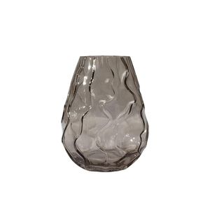 Vaso Hasiera Vidro 17x17x22cm Marrom Hasiera