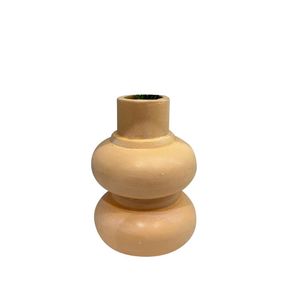 Vaso de Madeira Laranja 11,5X11,5X17cm Hasiera