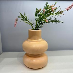 Vaso de Madeira Laranja 11,5X11,5X17cm Hasiera